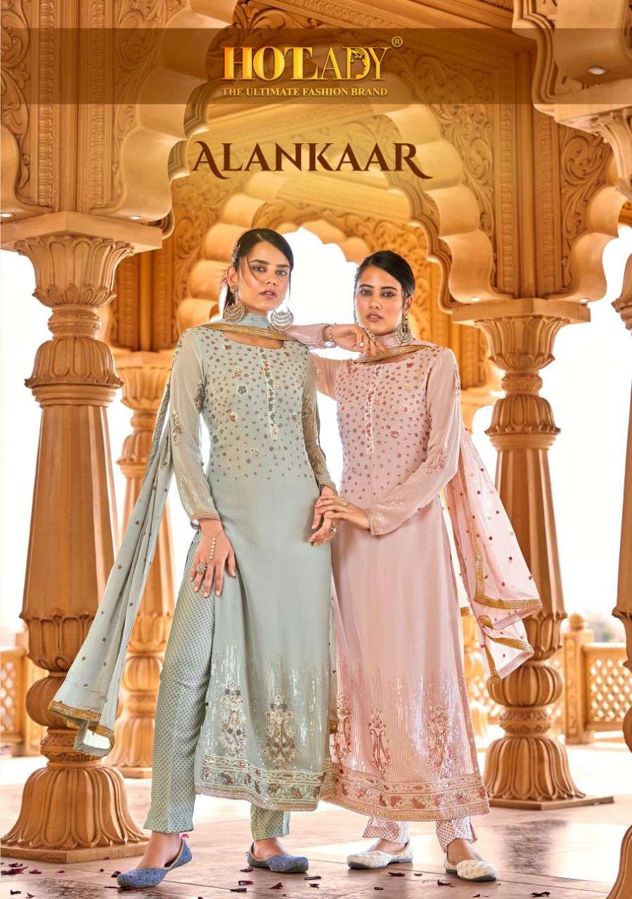 alankaar by hotlady 10101-10106 series viscose georgette party wear suits