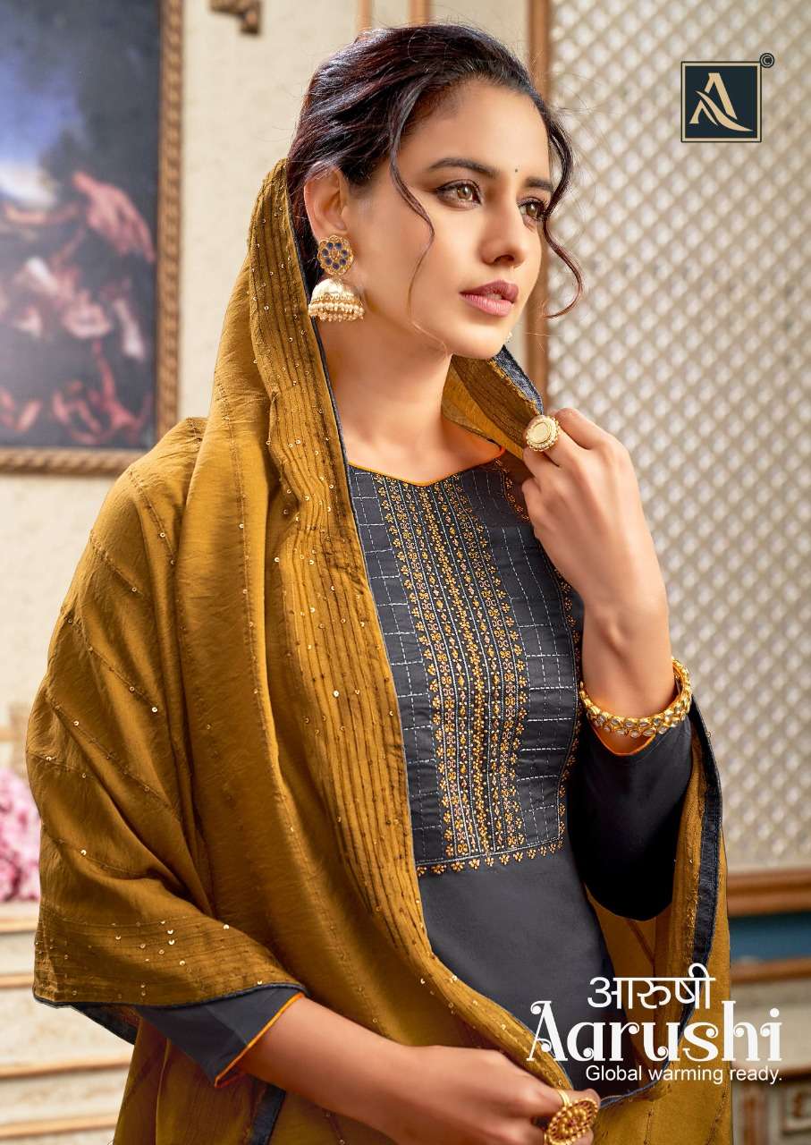 alok aarushi jam cotton summer wear ladies suits 