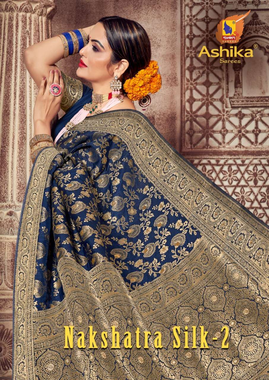 ashika nakshatra silk vol 2 silk saree with rolex zari pattern wholesaler 