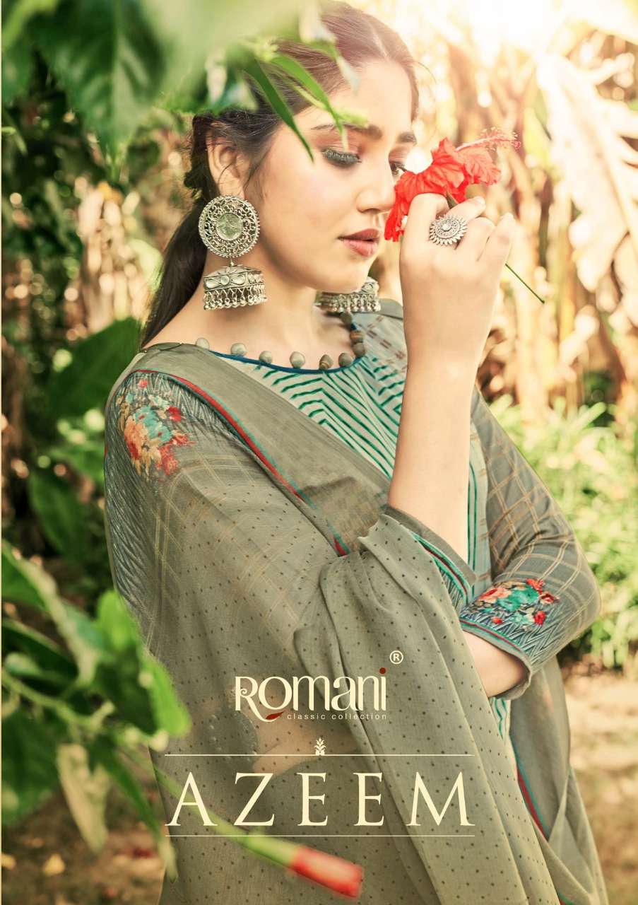 azeem by romani jam cotton printed casual dress materials