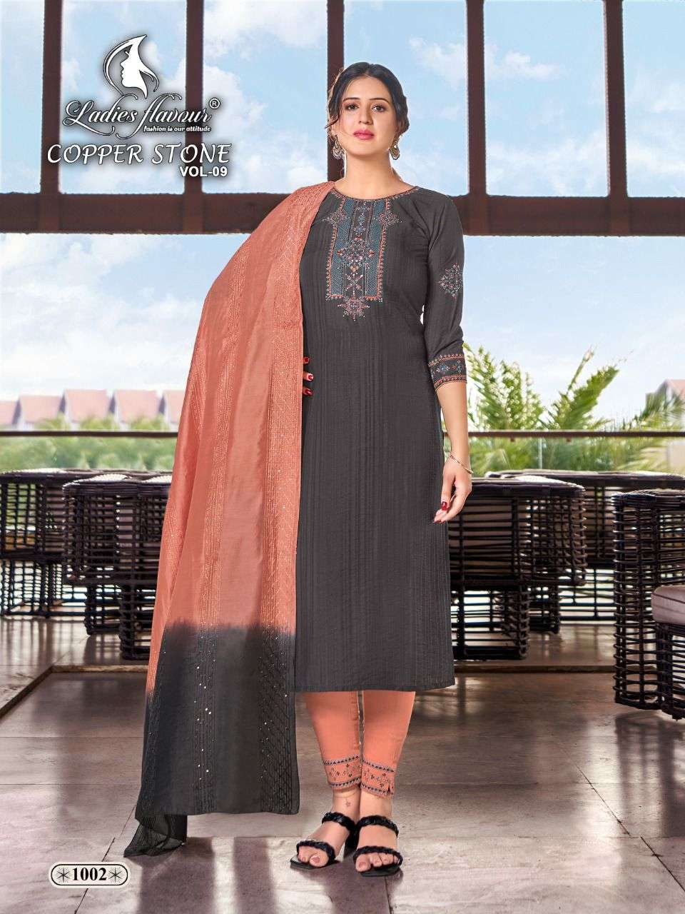 copper stone vol 9 by ladies flavour fully stitch designer salwar kameez
