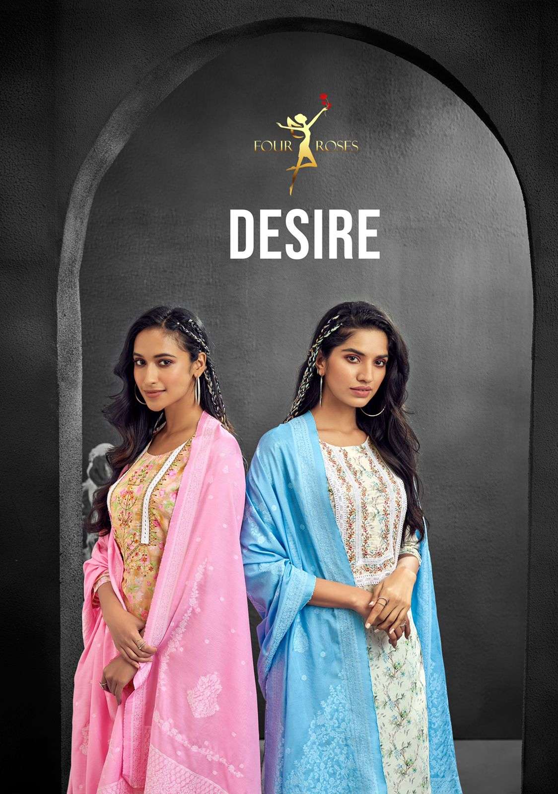 desire by four roses fancy casual wear readymade 3 piece collection