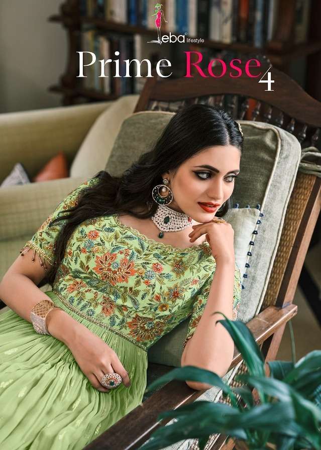 eba lifestyle prime rose vol 4 1379-1382 series heavy embroidery designer dresses for women 