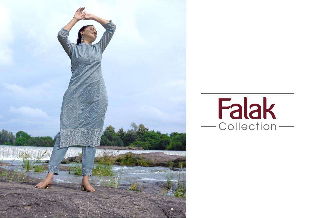 falak by shichi straight cut kurta with narrow pant readymade collection