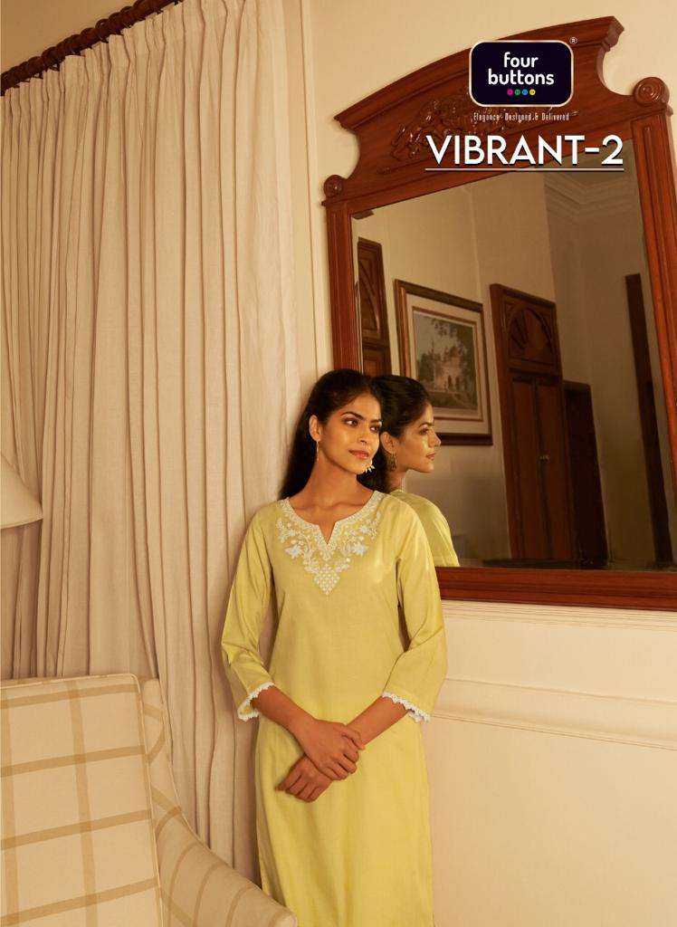 four buttons vibrant vol 2 kurti with pant exclusive collection 