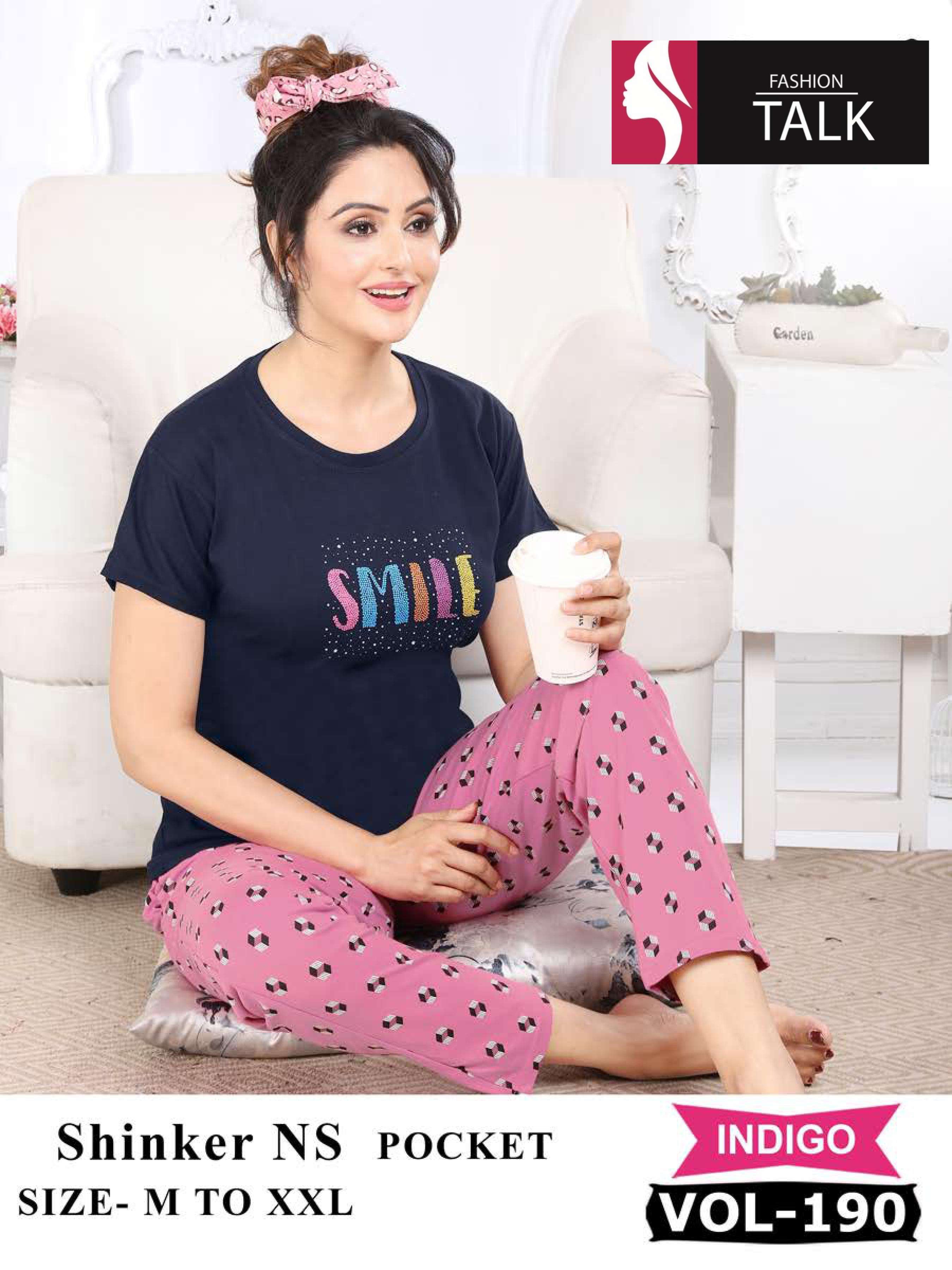 Ft indigo vol.190 heavy hosiery cotton night suit catalog wholesaler best rate