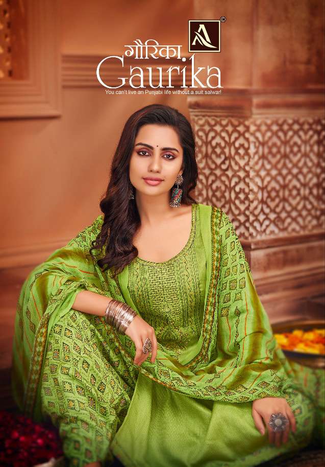 gaurika by alok pure jam designer patiyala dresses supplier 
