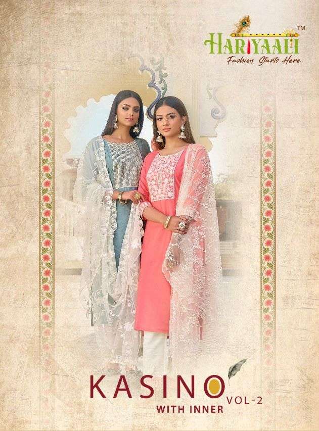hariyaali kasino vol 2 silk readymade dresses with inner new design collection 