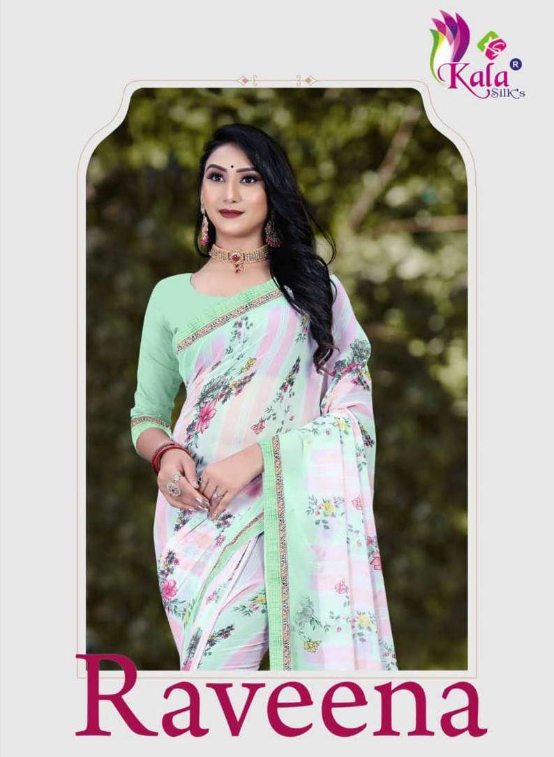 Kala silk raveena weightless digital printed sarees