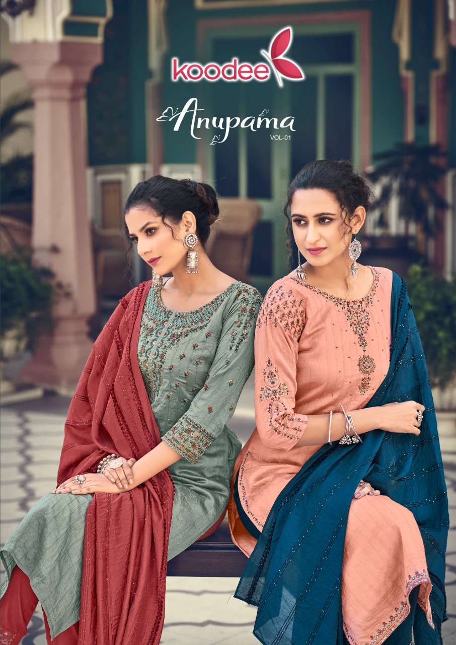 koodee anupama vol 1 top with bottom and dupatta 