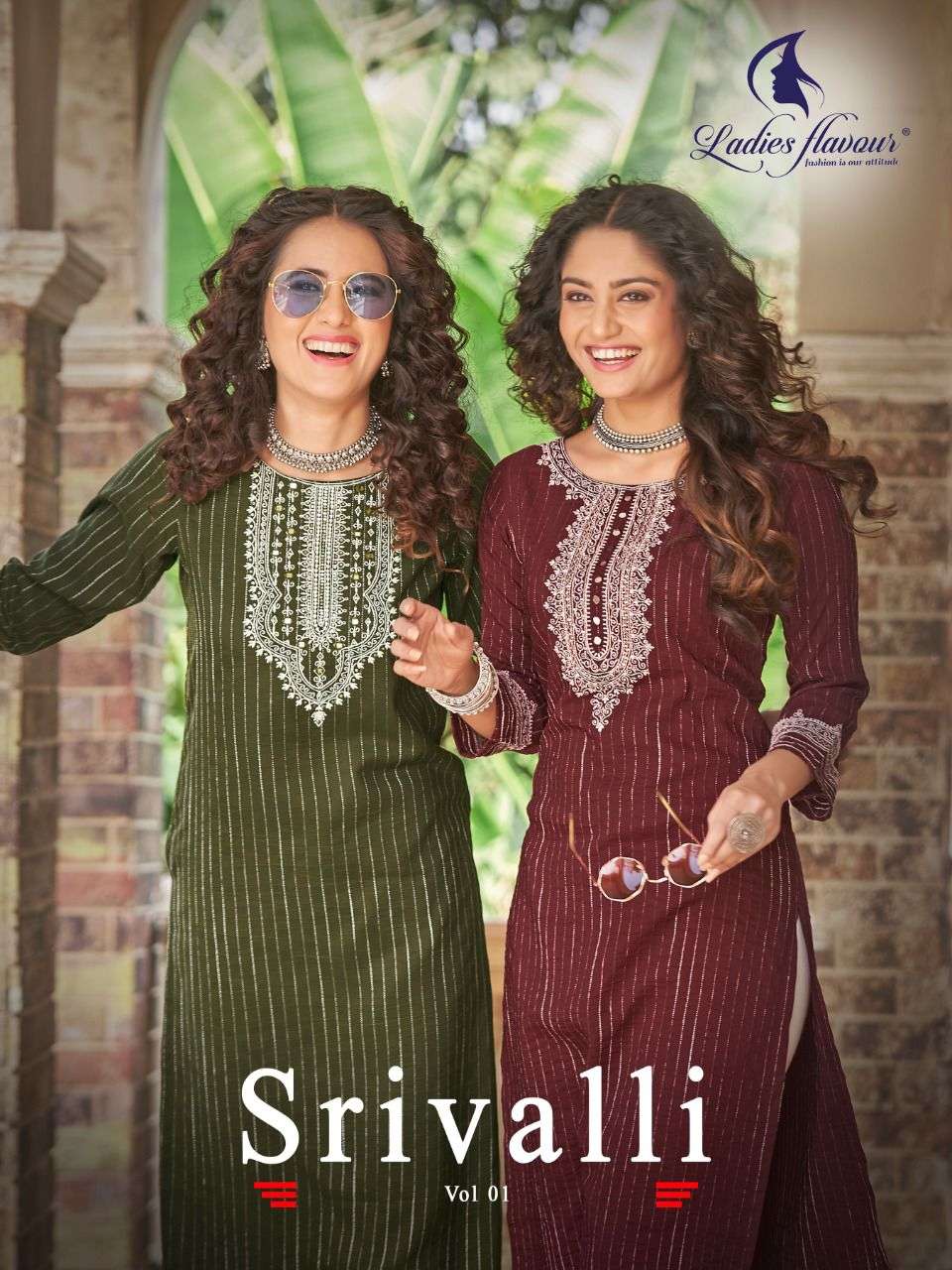 ladies flavour srivalli rayon viscose mirror work daily wear fancy kurti
