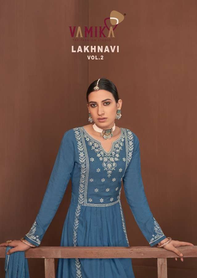lakhnawi vol 2 by vamika rayon designer readymade plazzo style suits