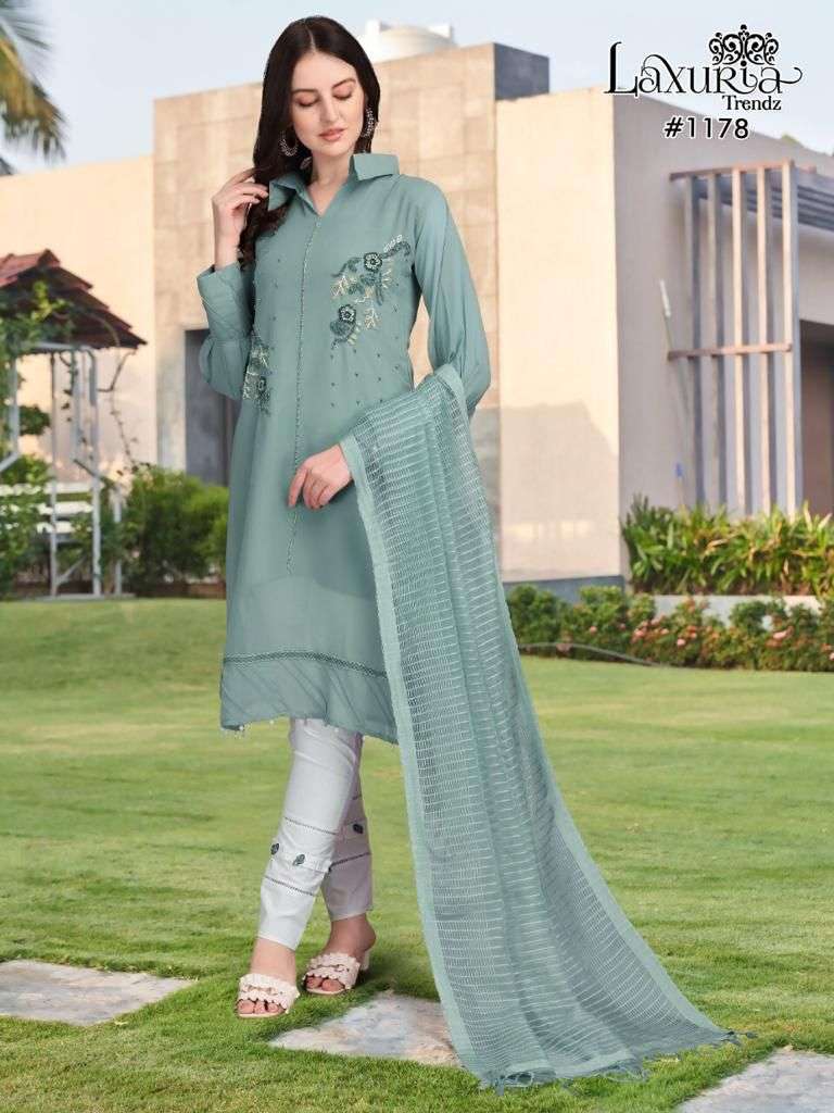 laxuria trendz 1178 georgette pakistani readymade suits wholesaler
