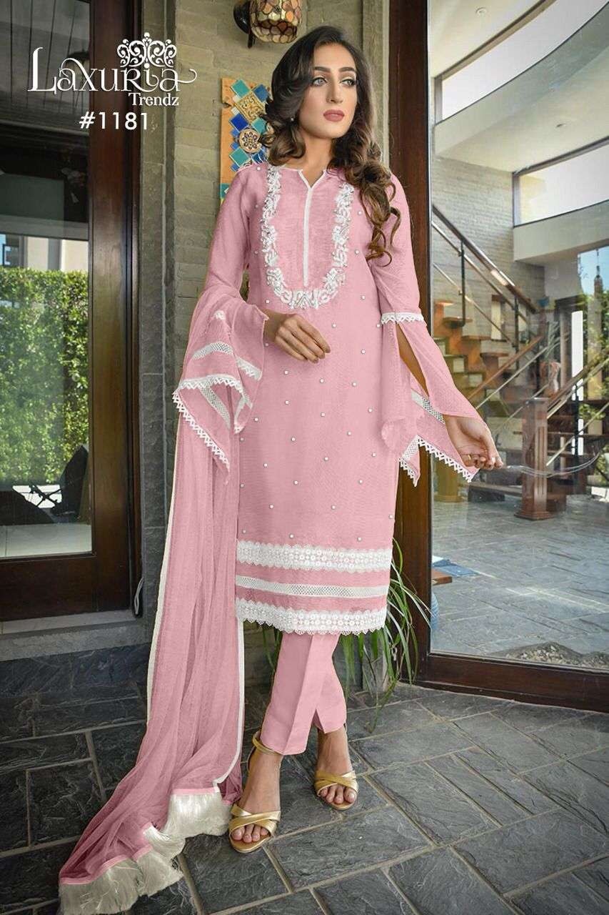 laxuria trendz 1181 georgette work classy look full stitch pakistani dresses