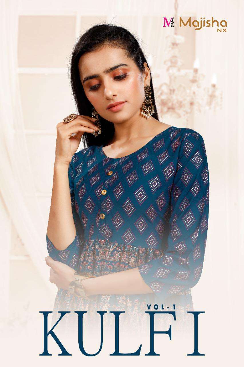 majisha nx kulfi vol 1 anarkali rayon kurtis supplier 