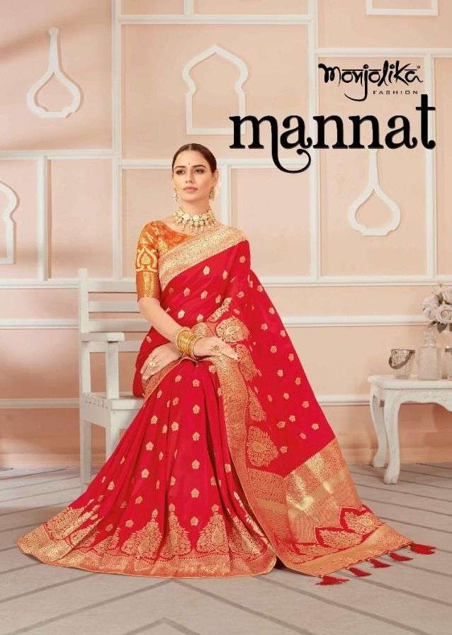 mannat silk by monjolika banarasi silk traditional wear sarees