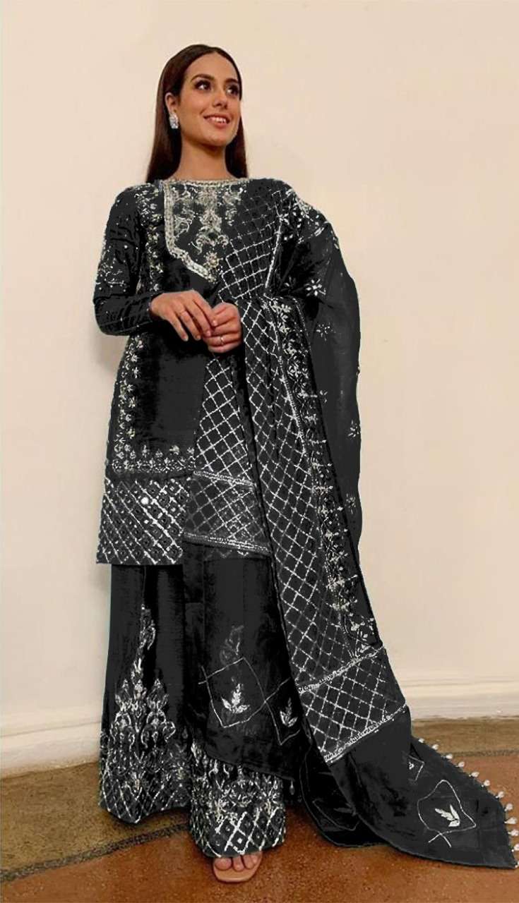 megha exports razia organza embroidery designer salwar kameez