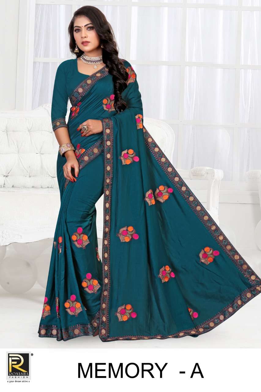 memory by ranjna saree vichitra silk fancy thread worked designer saree collecton 