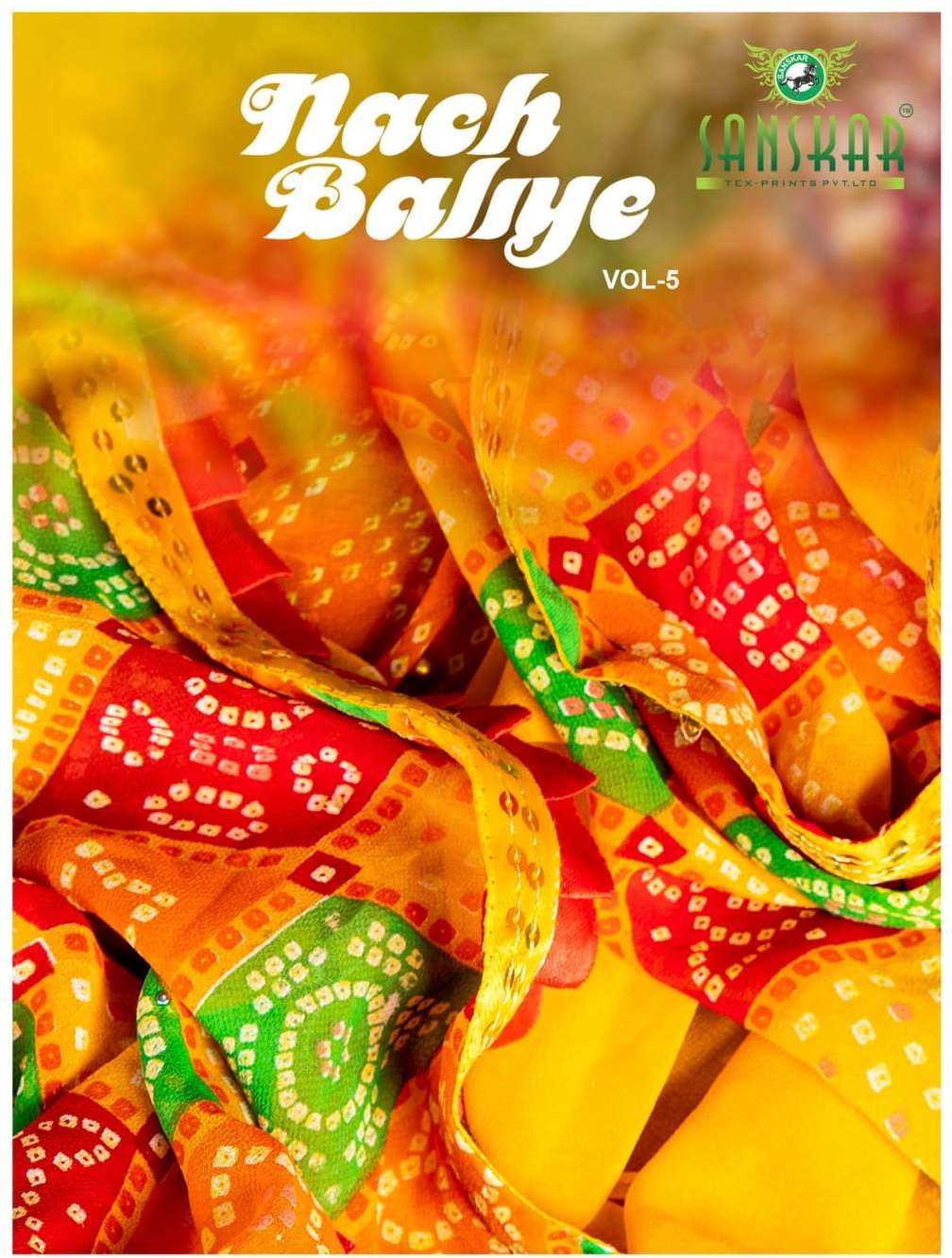 nach baliye vol 5 by sanskar tex print georgette saree with border 