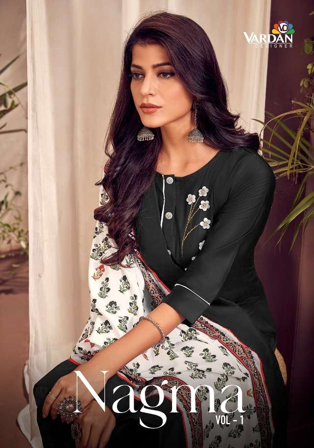 nagma vol 1 by vardan jam cotton handwork readymade suits wholesaler
