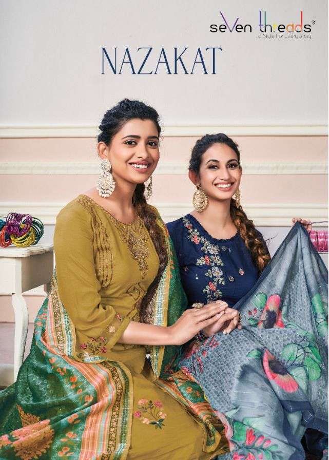 nazakat by seven threads readymade kurti with sharara & dupatta collection