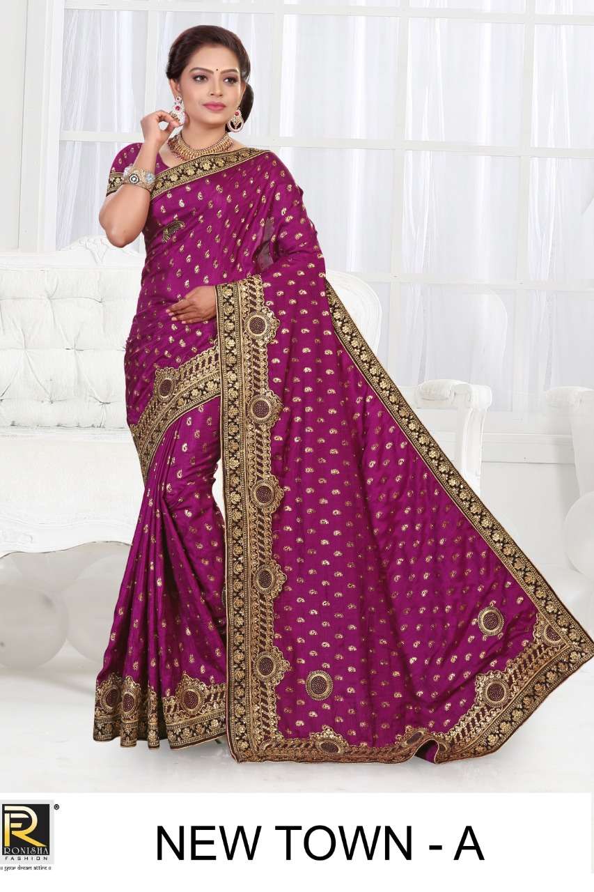 New town by ranjna saree embroidery worked designer saree Collection 