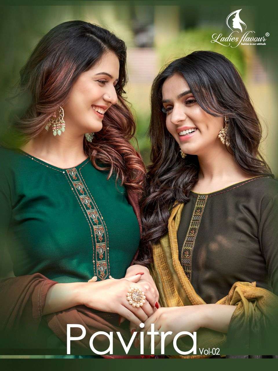 pavitra vol 2 by ladies flavour rayon work readymade suits wholesaler