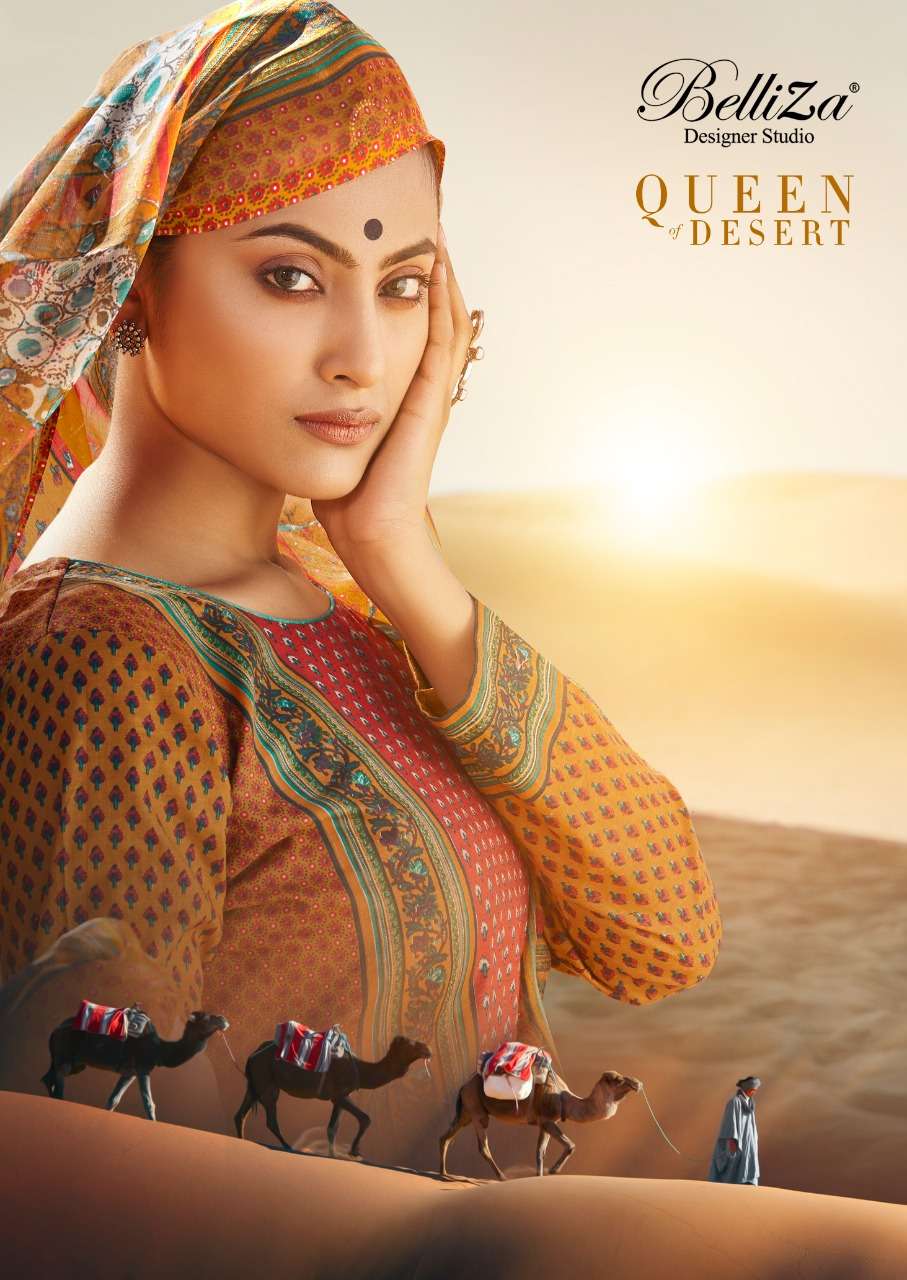 queen of desert by belliza cotton digital printed fancy dress materials