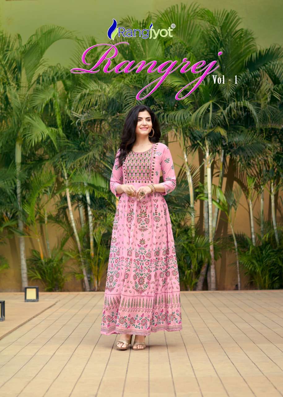 rangjyot rangrez rayon ladies kurtis