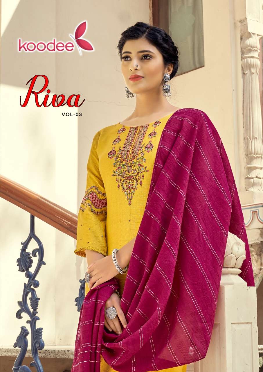 riza vol 3 by koodee viscose slub exclusive fancy readymade suits