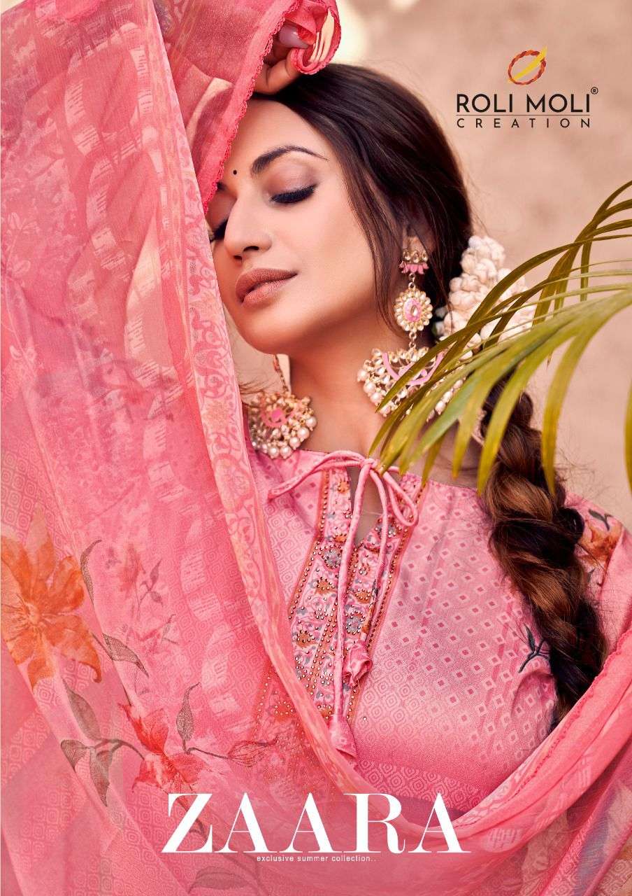 roli moli creation zaara jam cotton summer wear fancy dress materials