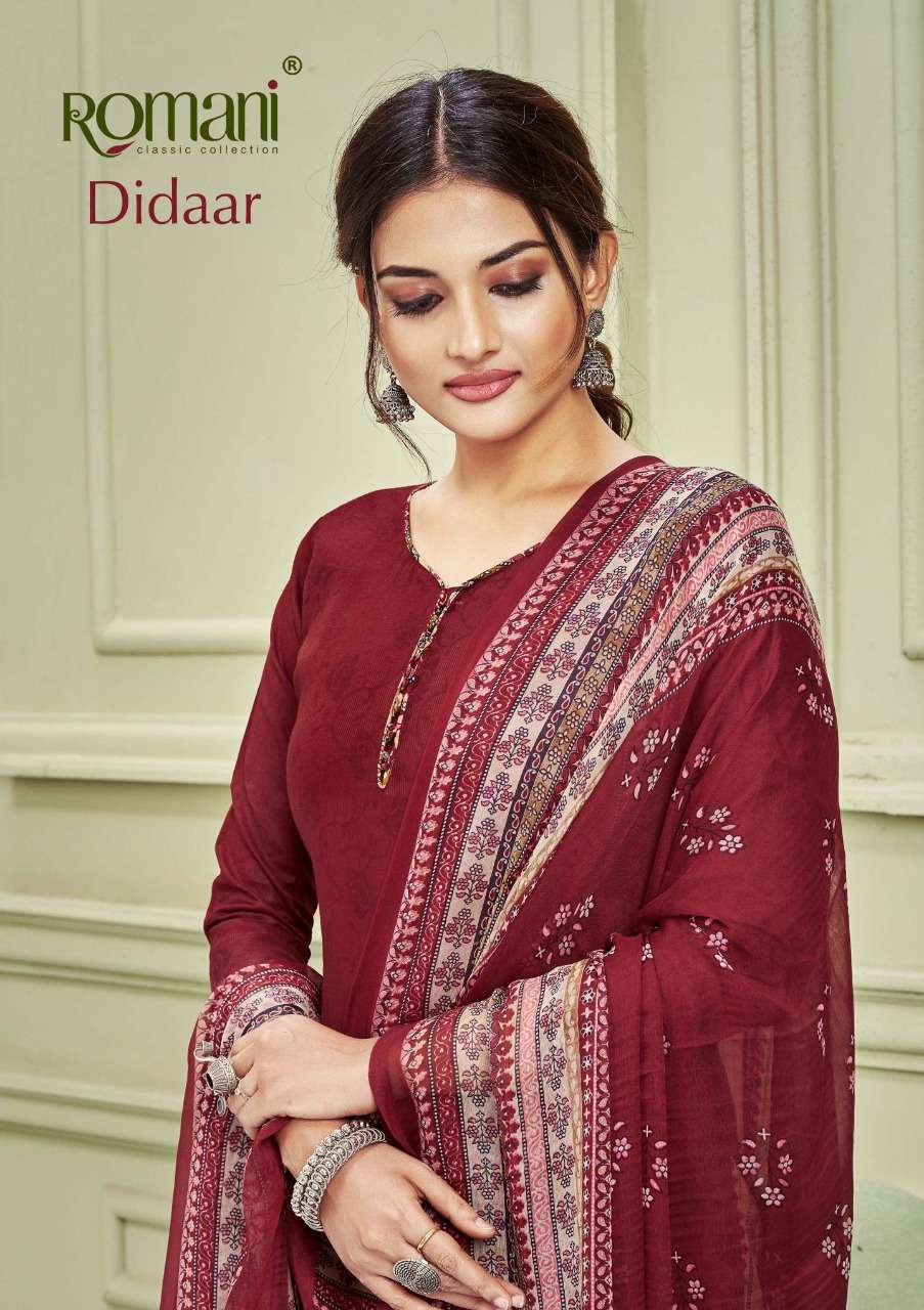 romani didaar jam cotton dress materials with 3mtr bottom best price 