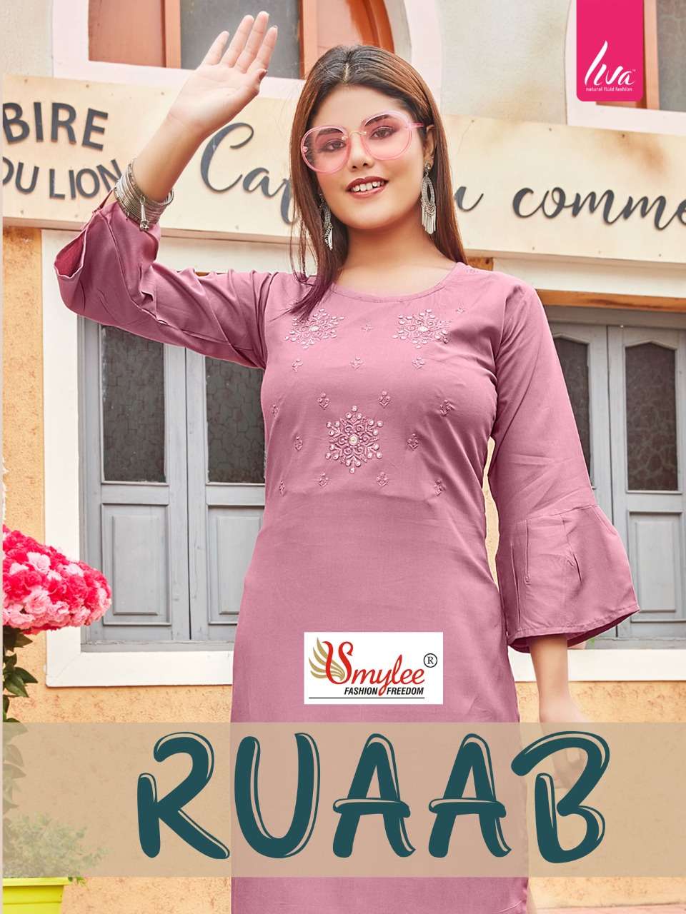 ruaab by rung rayon work casual wear lowest price kurti