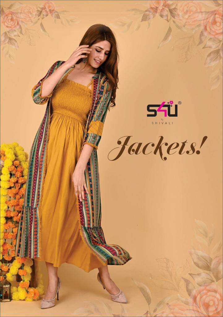 s4u present jackets classy & elegant fancy western midi gown with jacket collection