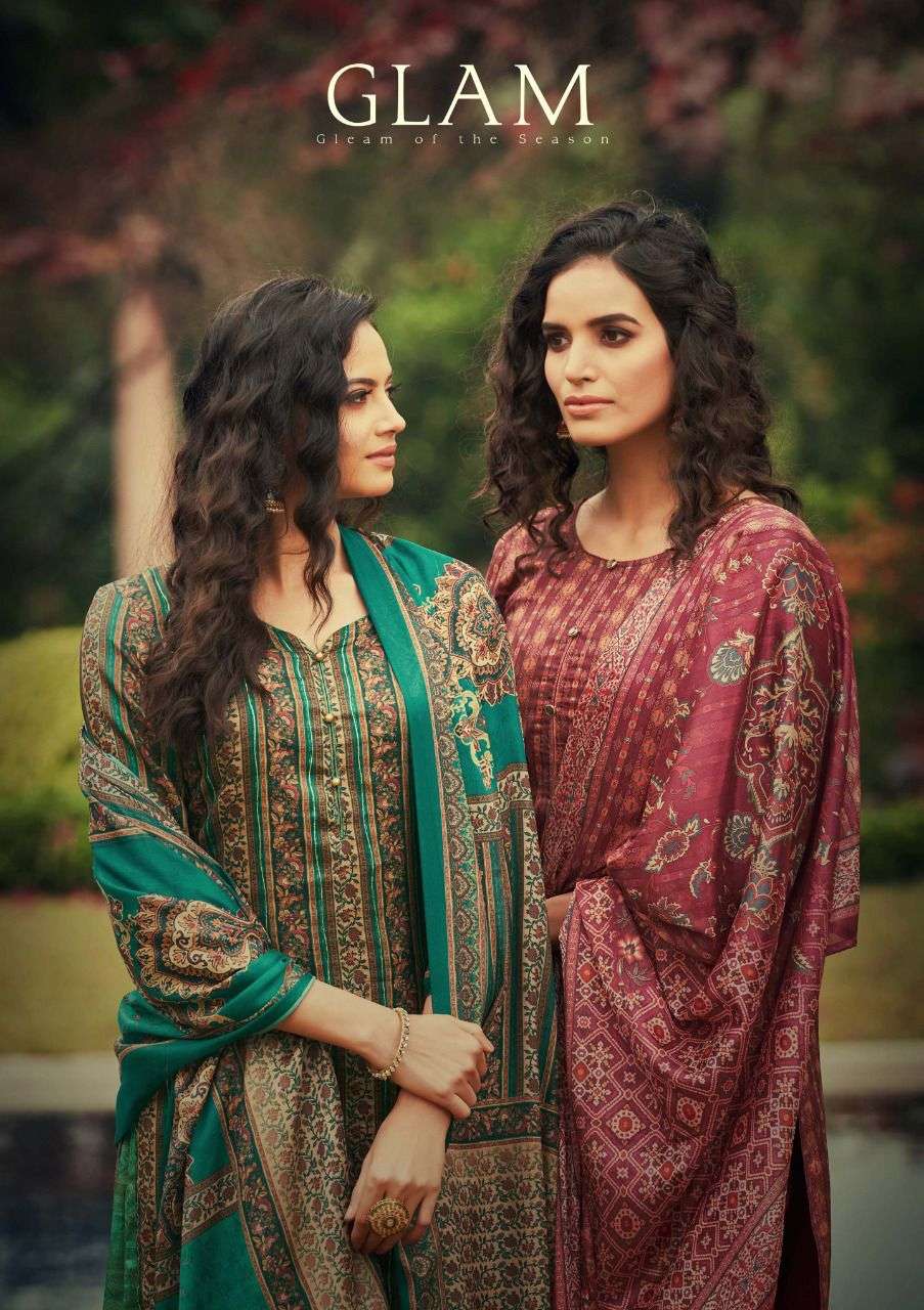 sargam glam tusser silk ladies suits collection 