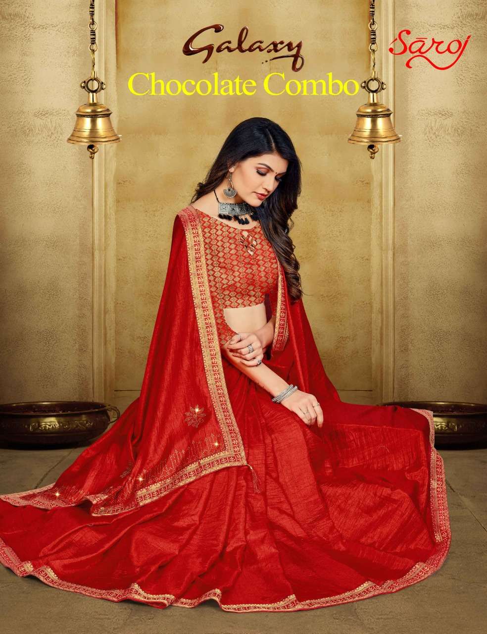 saroj present galaxy vichitra silk casual wear fancy saree