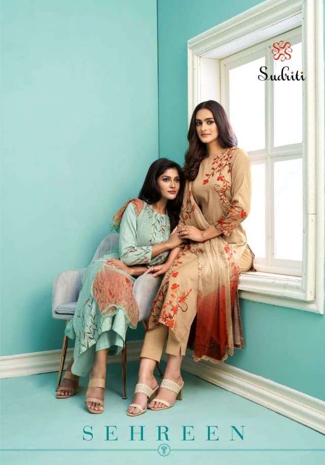 sehreen by sudriti cotton satin summer special fancy dresses wholesaler