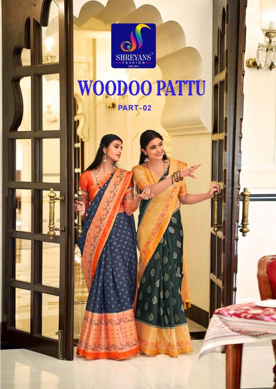 shreyans fashion woodoo pattu vol 2 peri cotton saree lowest range saree 