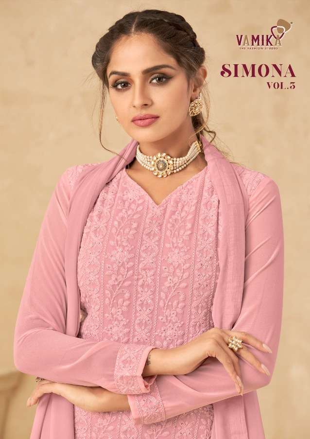 simona vol 3 by vamika georgette readymade plazzo suits exporter