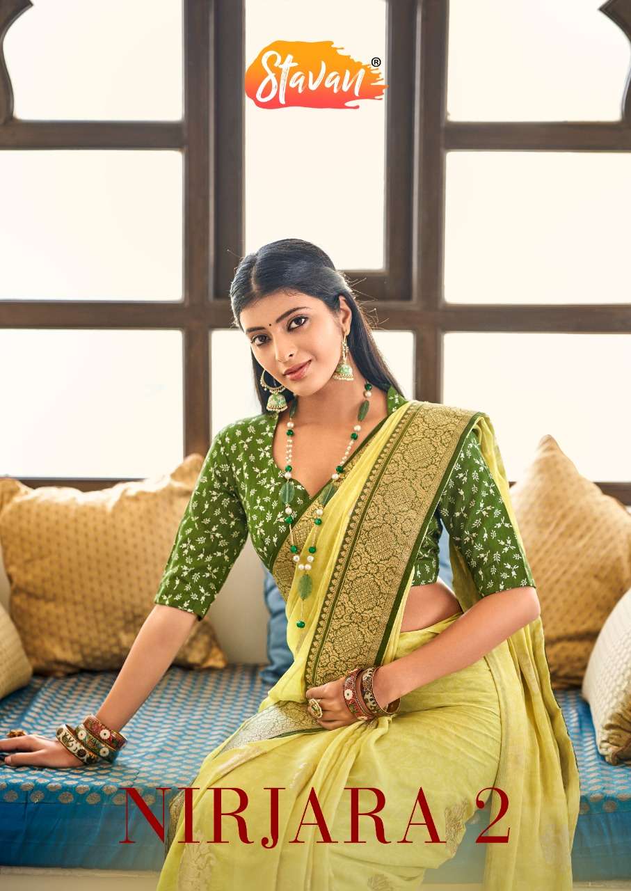 stavan nirjara vol 2 silky fancy sarees for festive wear designs 2022