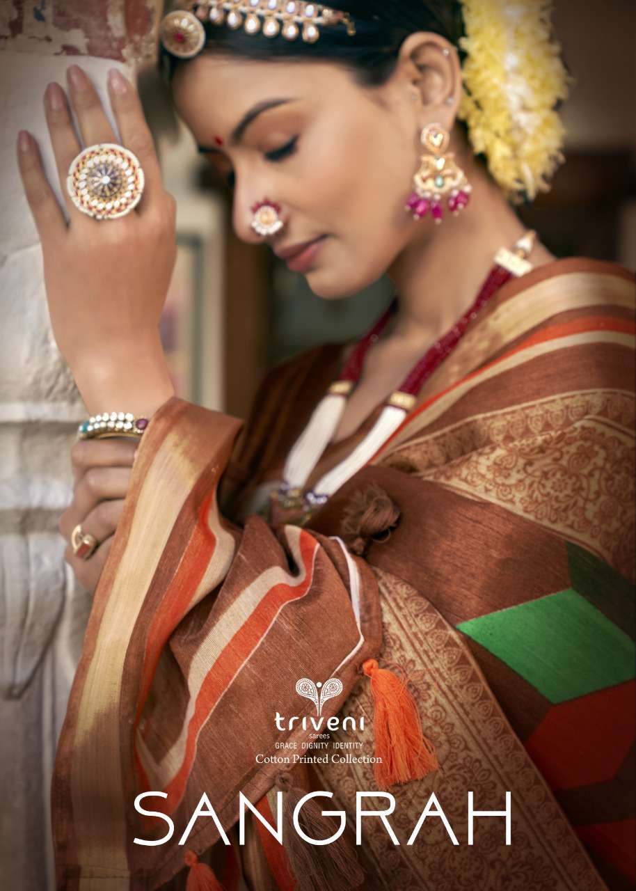 Triveni sangrah cotton printed sarees supplier