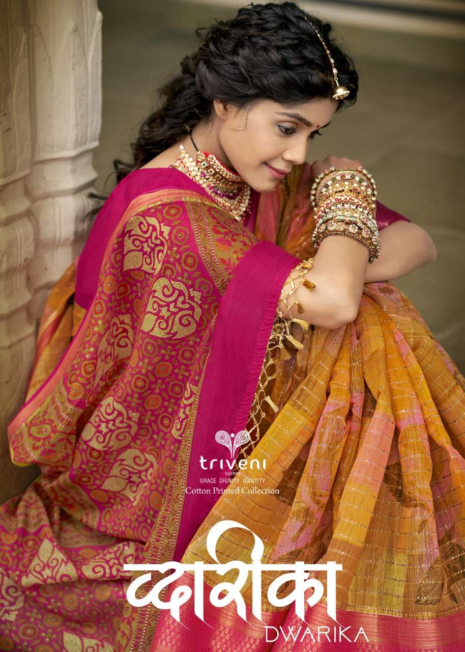 triveni sarees dwarika cotton ptinted sarees lowest cost 