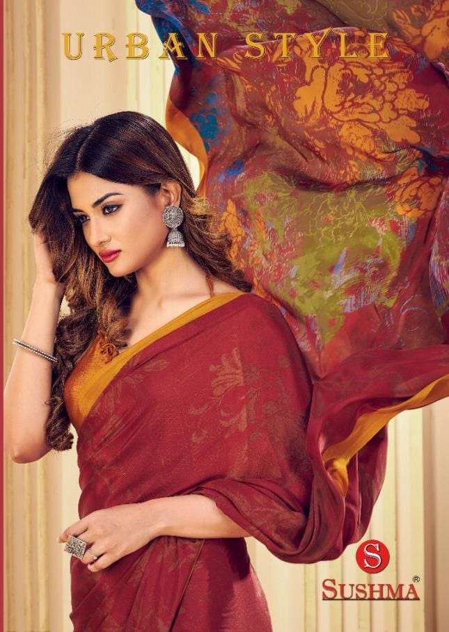 urban style by sushma crape printed fancy saree seller