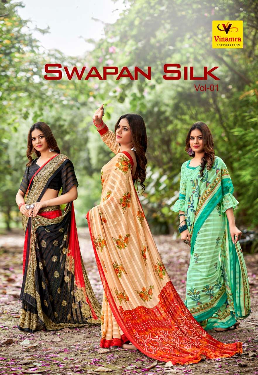 vinamra swapan silk vol 1 synthetic patta vol 1 sarees wholesaler 