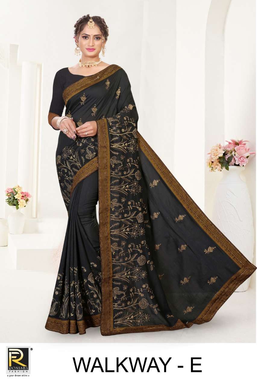 Walkway by ranjna saree embroidery worked designer saree Collection 