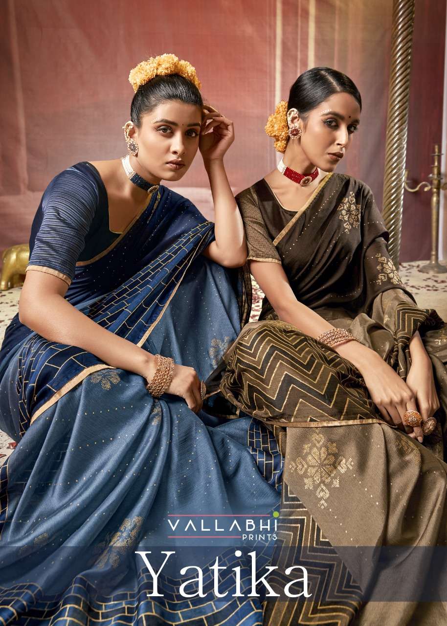 yatika by vallabhi china chiffon printed sarees