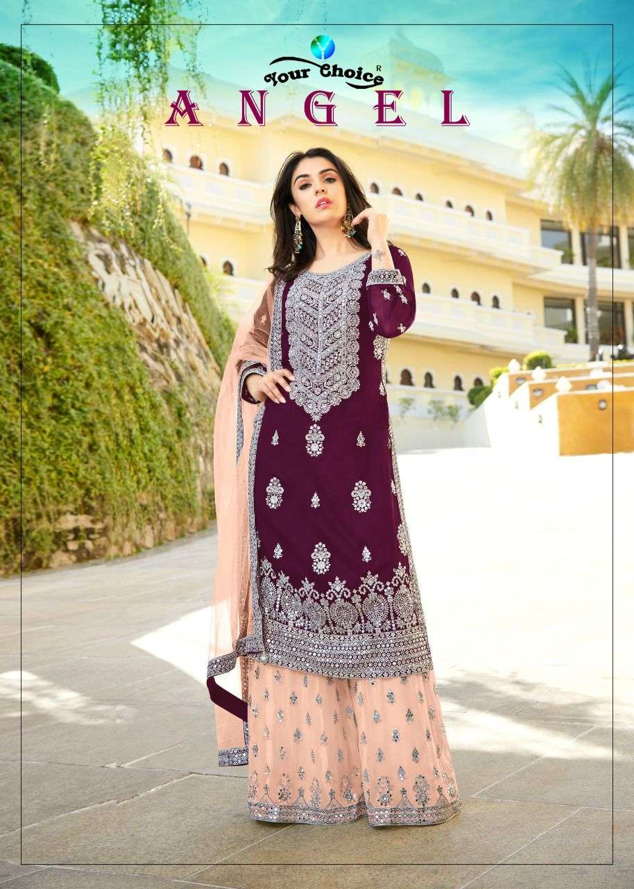 your choice angel sarara style semi stitched ladies suits 