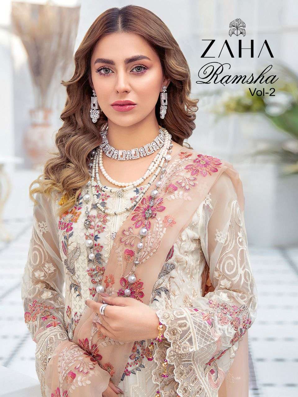 zaha ramsha vol 2 pakistani dress design in embroidery 