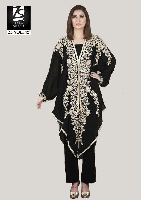 zara studio vol 45 georgette full stitch pakistani suits wholesaler