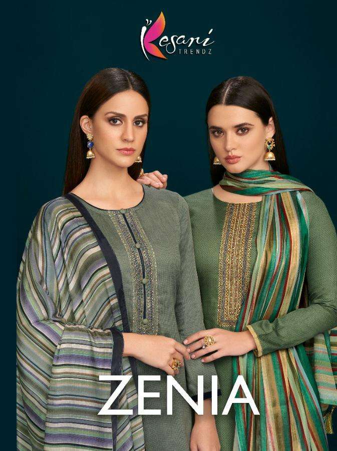 zenia by kesari trendz jam cotton work fancy dress materials